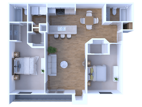 two bedroom, two bath